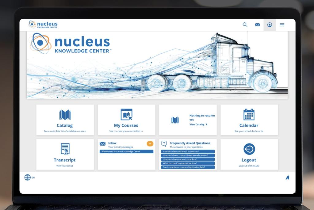 Homepage for online training website