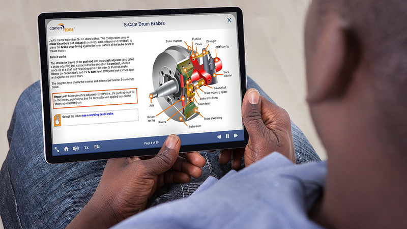 Man viewing air brake training