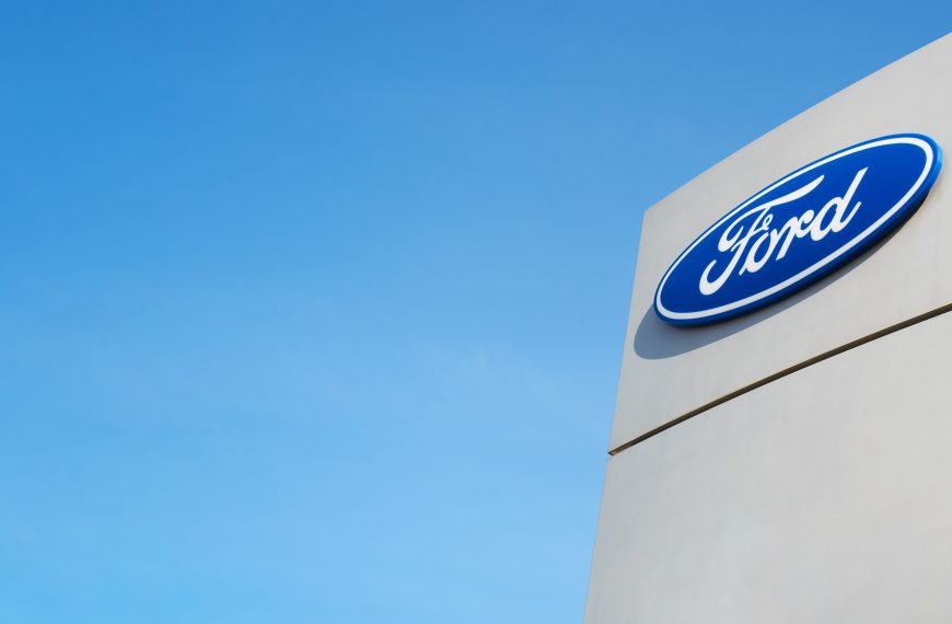 Ford sign against blue sky